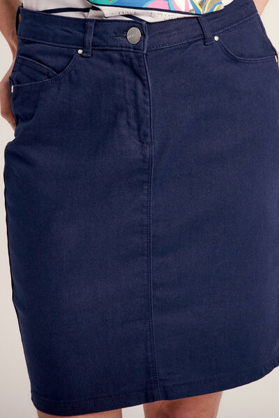 Jupe droite bleu marine femme