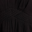 Robe évasée courte manches courtes noir femme