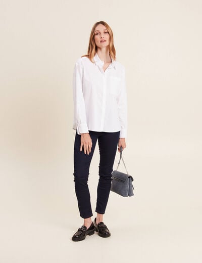 Chemise manches longues ecru femme
