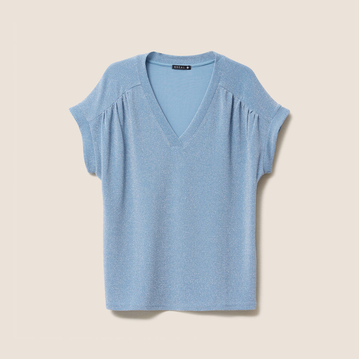 T-shirt manches courtes bleu gris femme