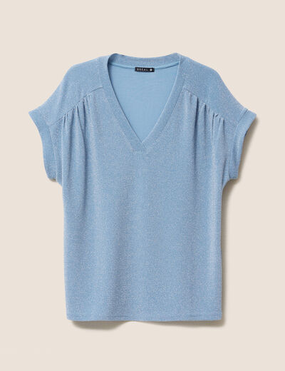 T-shirt manches courtes bleu gris femme