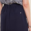 Jupe droite ceinturée bleu foncé femme