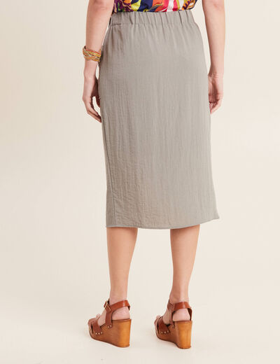 Jupe droite taille élastiquée vert clair femme