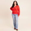 Polo d&eacute;tails ajour&eacute;s orange fonc&eacute; femme