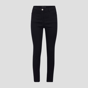 Pantalon léger taille haute 7/8ème noir femme