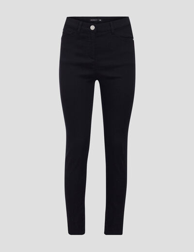 Pantalon léger taille haute 7/8ème noir femme