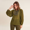 Blouse manches longues vert olive femme
