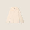 Blouse manches 3/4 à capuche ecru femme