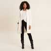 Gilet long boutonn&eacute; ecru femme