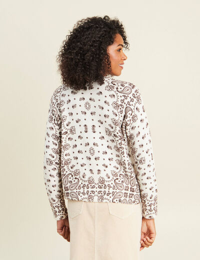 Pull col rond marron femme