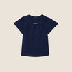 Blouse manches courtes bleu marine femme
