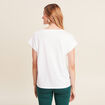 T-shirt manches courtes clous blanc femme
