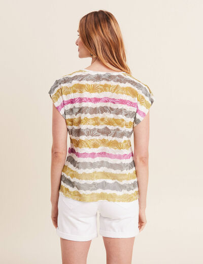 T-shirt manches courtes beige femme