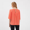 Blouse manches 3/4 orange clair femme