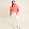 Pull manches longues rose vif femme