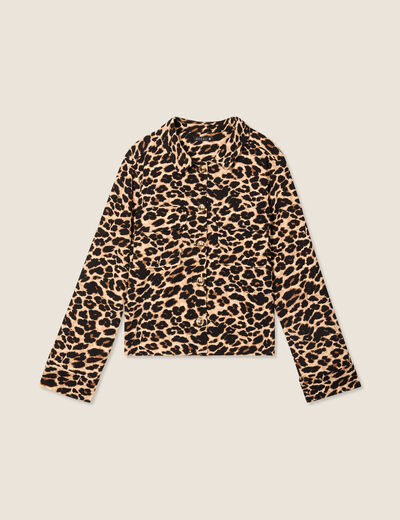 Veste droite boutonnée creme femme