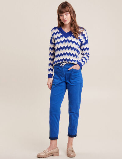 Pull confectionné en France bleu femme
