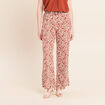 Pantalon large taille haute orange femme