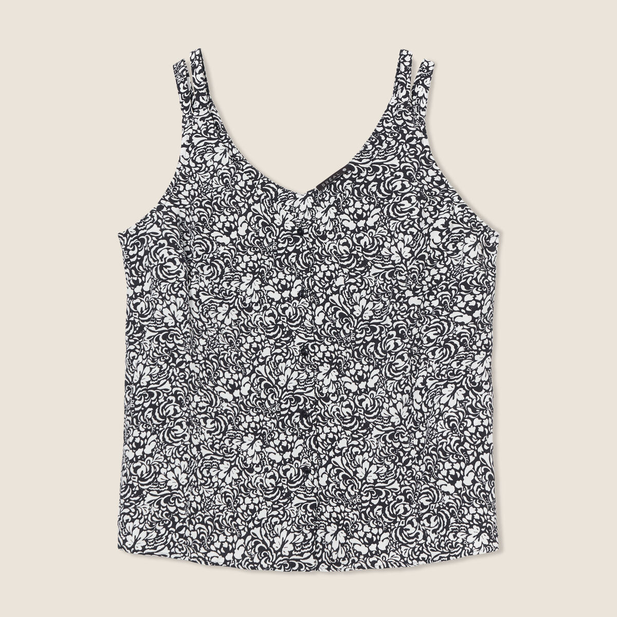 Blouse bretelles fines bleu femme