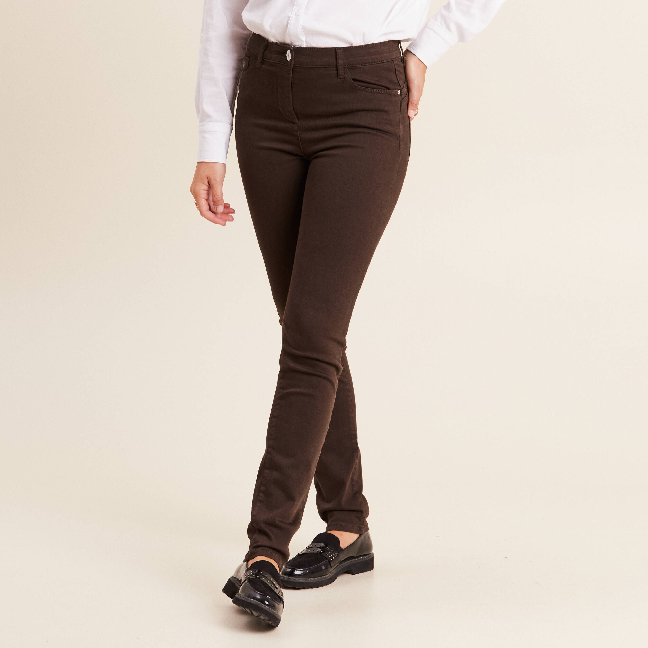 Jeans taille standard femme Marron Breal