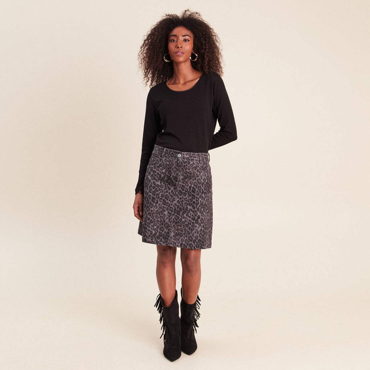 T-shirt manches longues noir femme