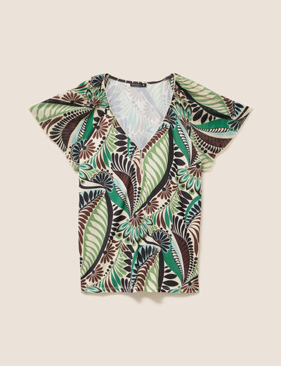 T-shirt manches courtes vert femme