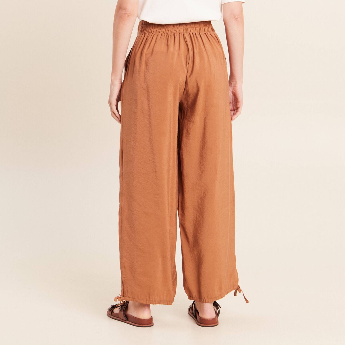 Pantalon bouffant beige femme