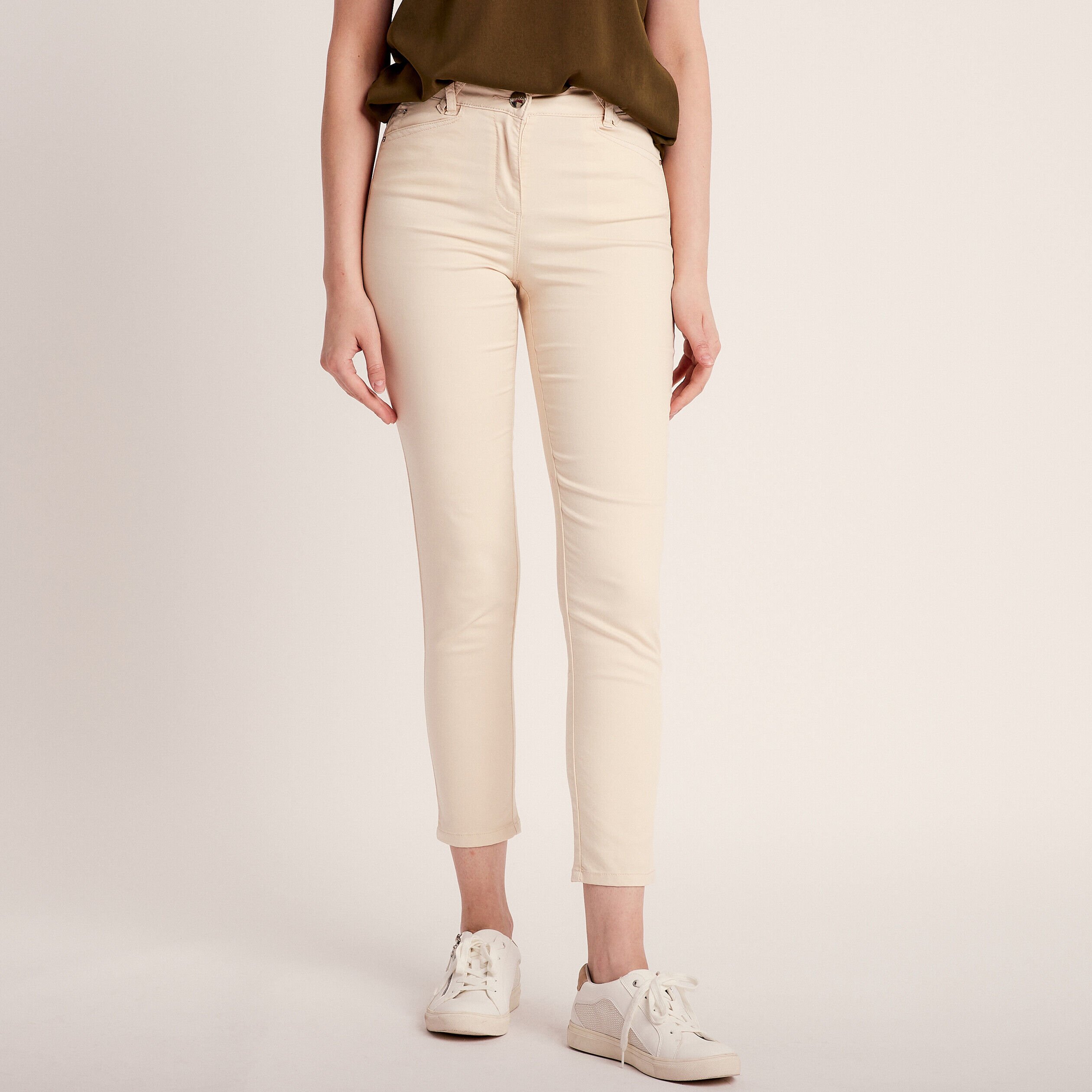 Pantalon skinny beige femme online