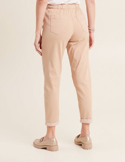 Pantalon coupe mom 7/8&egrave;me sable femme