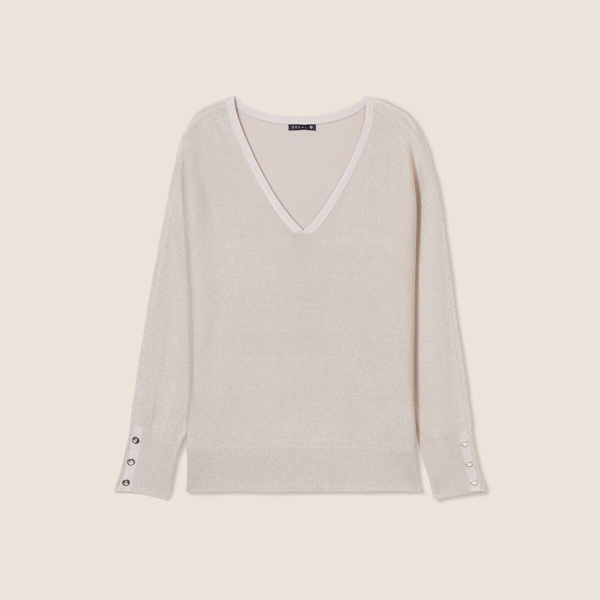 Pull manches longues couleur or femme