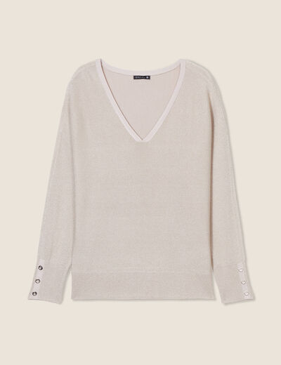 Pull manches longues couleur or femme