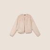 Veste manches longues fausse fourrure sable femme