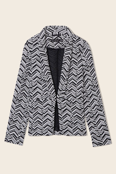 Veste cintrée à col châle noir femme