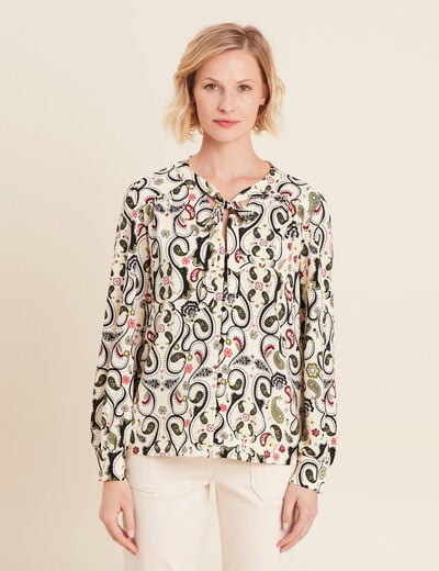 T-shirt manches longues blanc femme