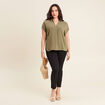 Blouse manches courtes vert kaki femme