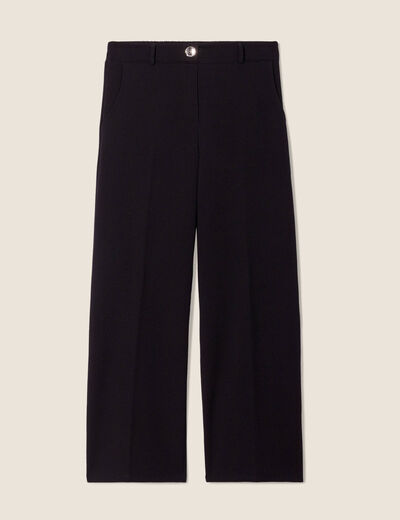 Pantalon coupe large &agrave; pinces noir femme