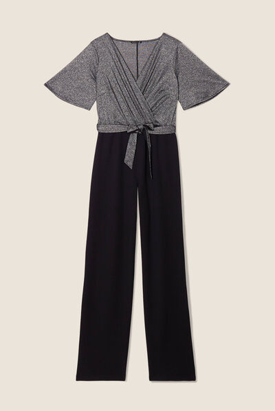 Combinaison pantalon droite noir femme