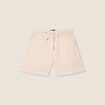Short droit taille élastiquée ivoire femme