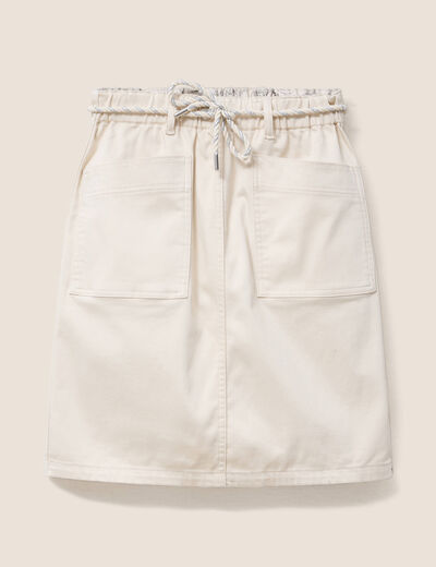 Jupe droite r&eacute;versible blanc femme