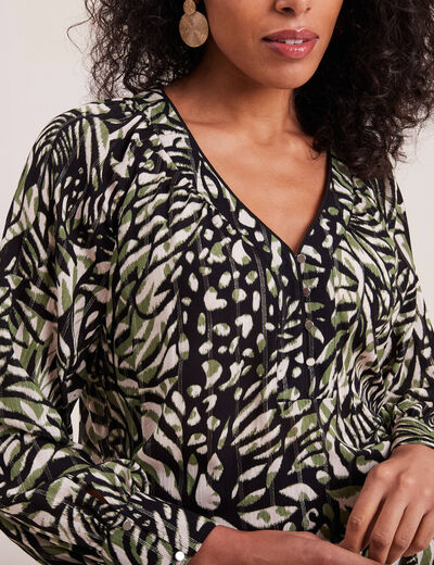 Blouse manches longues vert femme
