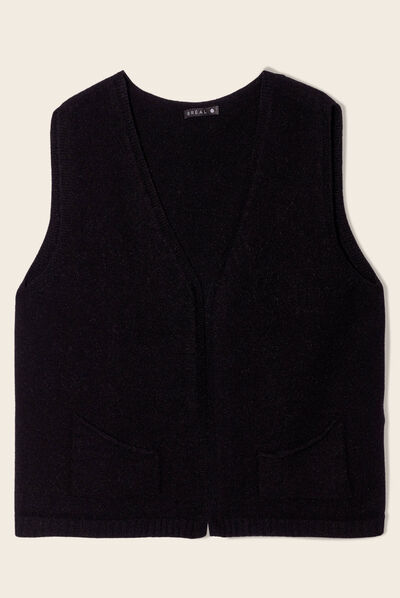 Gilet sans manches noir femme