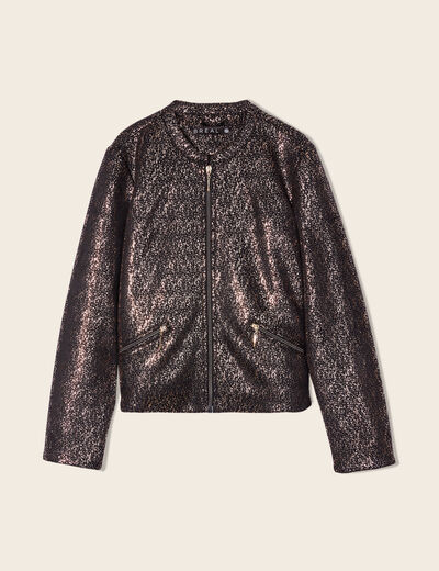 Veste ajustée zippée noir femme
