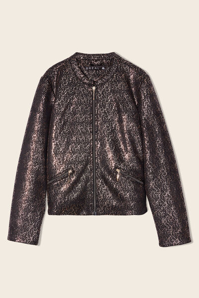 Veste ajustée zippée noir femme