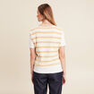Pull 2 en 1 manches courtes beige femme