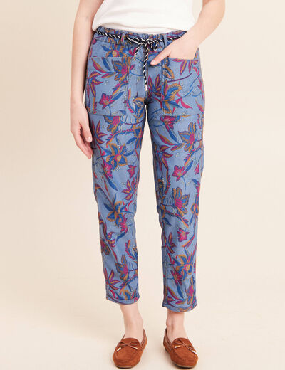 Jean droit r&eacute;versible bleu femme