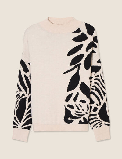 Pull manches longues blanc femme
