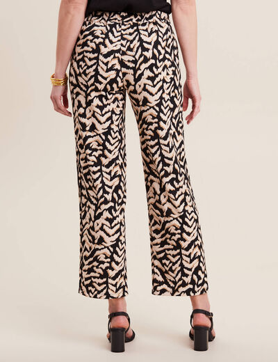 Pantalon carotte taille basse noir femme