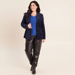 Veste tailleur velours bleu femme