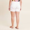 Short droit en jean blanc femme