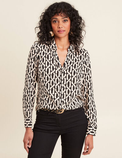 Chemise manches longues noir femme